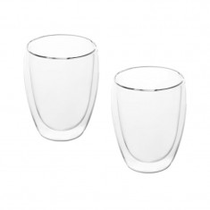 Set 2 pahare pentru latte macchiato ETA, 350 ml, pereti dubli din sticla borosilicata