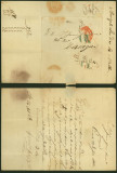 Spain 1847 Postal History Rare Stampless Cover + Content to Zaragoza DB.449
