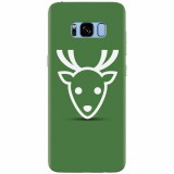 Husa silicon pentru Samsung S8, Minimal Reindeer Illustration Green