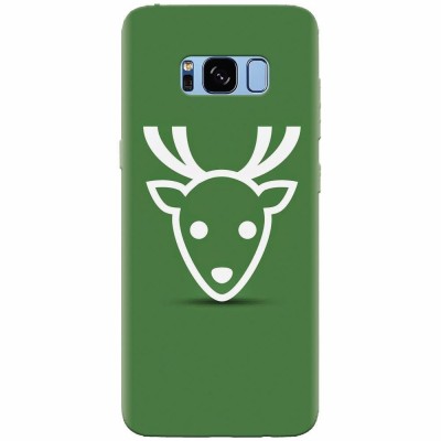 Husa silicon pentru Samsung S8, Minimal Reindeer Illustration Green foto
