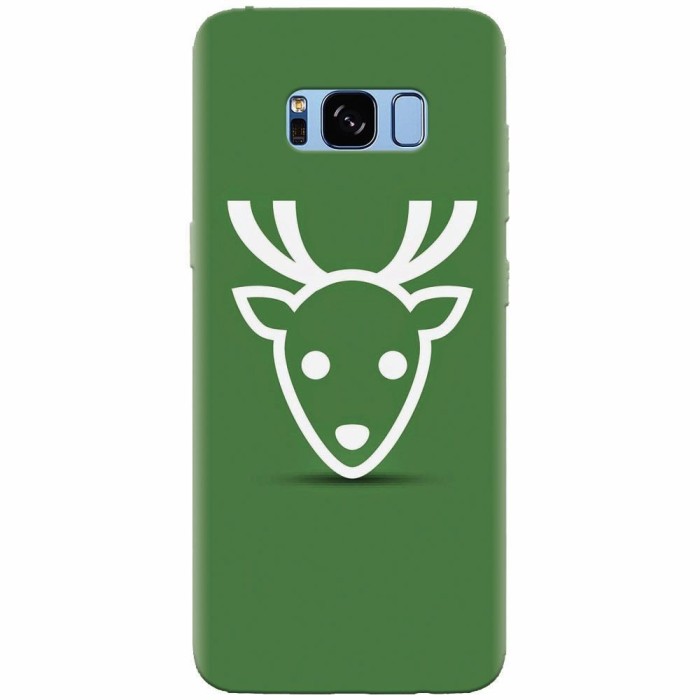 Husa silicon pentru Samsung S8, Minimal Reindeer Illustration Green