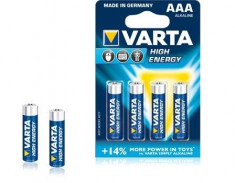 Varta Baterie alcalina Micro (AAA,R03) 1,5V High Energy 4 buc foto