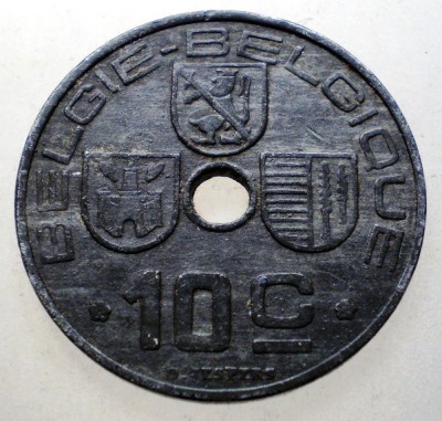 7.288 BELGIA WWII 10 CENTIMES 1942 foto