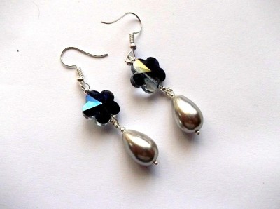 cercei cu perle de Mallorca si cristale 47863 foto