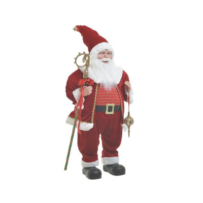 Santa Red White cu sceptru 80 cm foto