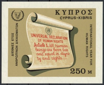 Cipru 1968 - Drepturile Omului, colita neuzata foto