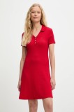 Tommy Jeans rochie culoarea rosu, mini, mulată, DW0DW21172