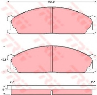 Set placute frana,frana disc NISSAN PICK UP II (D21) (1985 - 1998) TRW GDB1017 foto