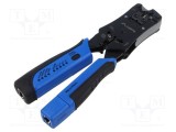 Unealtă de sertizare LANBERG pentru conectori RJ11, RJ12, RJ14, RJ45, cu manșoane ergonomice și mecanism cu clichet