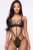 Body Sexy Dantela Neagra Bretele Subtiri Decupaje Florale Tanga S/M M M/L Lenjerie Dama