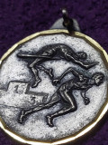 Medalie/distintie Sportiva Argintie veche High jump(Săritura &icirc;n &icirc;nălțime),3,3 cm