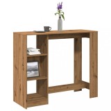 Cumpara ieftin Masă bar cu raft stejar artizanal 124x46x103,5cm lemn prelucrat