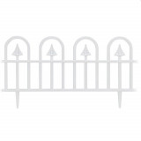 Gardulet pentru gradina, 60x31 cm, 4 segmente, posibilitate imbinare, pvc alb, Oem