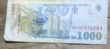 BNKRO05 Bancnota veche 1000 lei 1998 Mihai Eminescu hirtie Romania una mie lei circulata bani vechi colectie numismatica