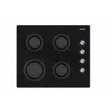 Plita incorporabila Heinner HBH-M402IEGBK, Gaz, 4 arzatoare, Aprindere electrica, Dispozitiv de siguranta, 60 cm, Sticla neagra