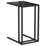 Cumpara ieftin Masa laterala de calculator negru 50x35x65 cm sticla securizata
