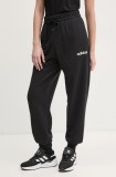 adidas pantaloni Essentials Linear femei, culoarea negru, neted, JC5948