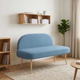 vidaXL Bancă tapițată cu spătar albastru 110 x 60 x 76 cm 42040779