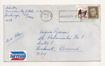 FD12 - Plic Circulat international SUA - Romania , 1977 foto