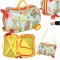 Troler Voiaj Pentru Copii Cu Roti, Model Zoo, multicolor, 45 x 31,5 x 22 cm