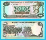 Nicaragua (p#151) 10 Cordobas 1985 UNC 'Sandiniștii'; (ROG CITITI DETALIILE!)