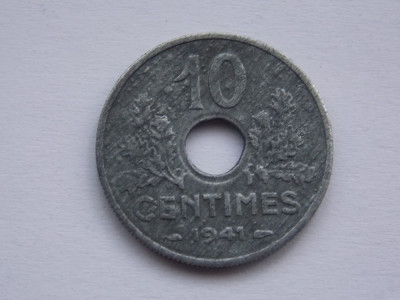 10 CENTIMES 1941 FRANTA-zinc foto