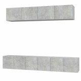 Cumpara ieftin Set dulap TV, 5 piese, gri beton, lemn prelucrat