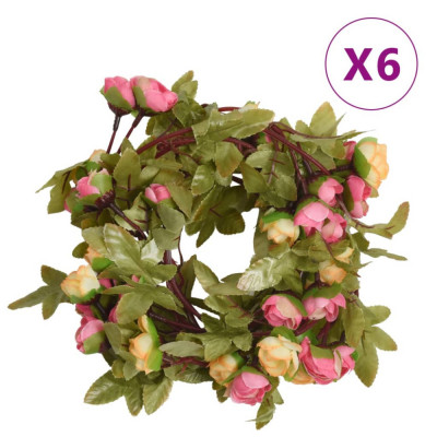 Ghirlande de flori artificiale, 6 buc., roz, 215 cm GartenMobel Dekor foto