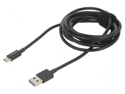 Cablu USB A la USB C 2m 66W negru foto