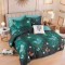 Lenjerie pat dublu,bumbac finet,6 piese,cearceaf cu elastic,verde smarald cu fluturi-A892