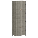 Cumpara ieftin Dulap depozitare de gradina, gri, 59x40x180 cm, poliratan