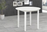 Cumpara ieftin Masa living si bucatarie Sophia, blat MDF, rotunda, structura lemn masiv, 4 persoane, 90x74 cm, alb