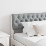 VidaXL Tăblie tapițată Gri deschis 180 cm Lemn de pin masiv 879163