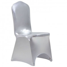 Huse elastice pentru scaun, 25 buc., argintiu foto