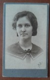 Fotografie tip CDV, tanara la 18 ani, 1913