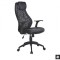 Scaun directorial mesh HM Torino, Ergonomic, Cadru Polipropilena, Piele ecologica, Inaltime reglabila, 110 kg, 124x64x52cm, Negru