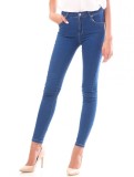 L685-4 Pantaloni din denim cu talie inalta