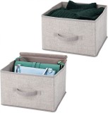 Set de 2 cutii organizatoare pentru dulapuri MDesign, textil, gri deschis, 27,9 x 27,3 x 20 cm