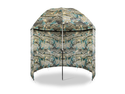 Umbrelă cu perete lateral Delphin CLASSA CAMO, 250 cm diametru, snururi + cuie fixare, husa de transport foto