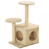 Cumpara ieftin Ansamblu pisici cu stalpi din funie de sisal, 60 cm, bej
