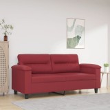 VidaXL Canapea cu 2 locuri, roșu vin, 140 cm, piele ecologică