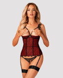 Corset Denissa Obsessive, Grena, XS/S