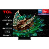 Televizor TCL MiniLed 55C765, 139 cm, Smart Google TV, 4K Ultra HD, 100Hz, Clasa F (Model 2024)