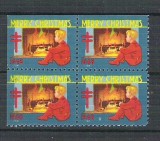 USA, Cinderella 1948 Christmas x 4, MNH, imperf. left+top L.083, Nestampilat