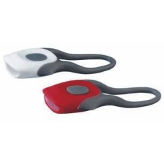 Set lumini bicicleta silicon Twins, 2 LED-uri albe + 2 LED-uri rosii super bright, 2 functii