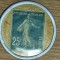 Franta - moneda notgeld timbrata ff rara- 25 centimes 1920 UNC - Cr&eacute;dit Lyonnais