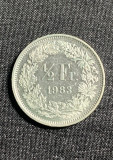 Moneda 1/2 franci 1983 Elvetia