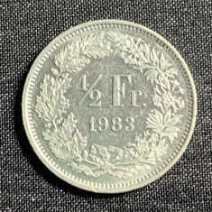 Moneda 1/2 franci 1983 Elvetia