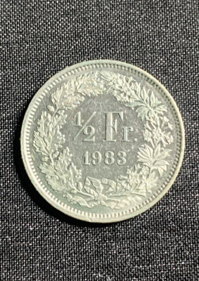 Moneda 1/2 franci 1983 Elvetia foto