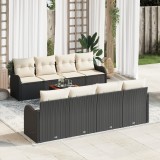 vidaXL Set de Canapele de Grădină 9 pcs Negru, alb Mediu